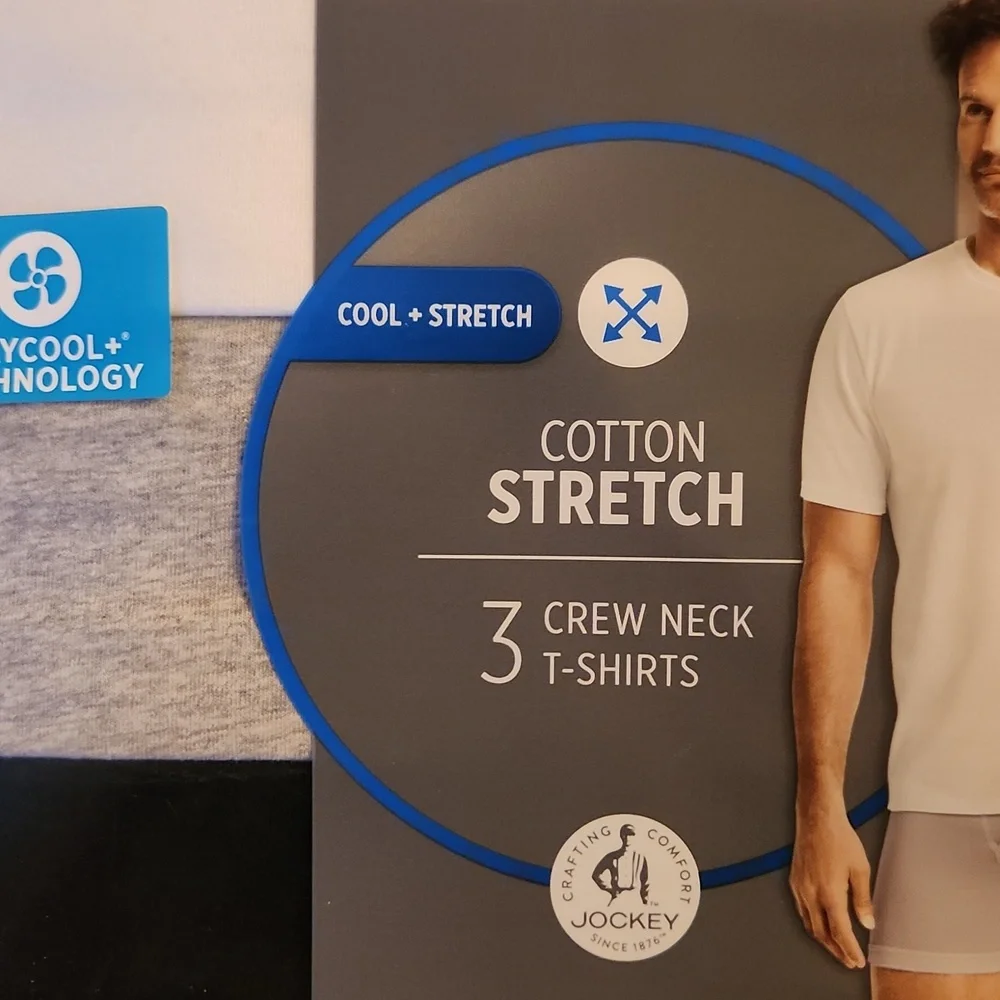 Jockey cotton stretch crew neck t-shirts. 3 pack. Medium(38-40" chest) New. - Picture 7 of 7
